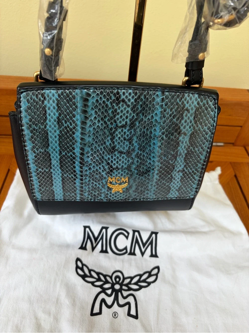 New MCM Leather Python Crossbody - Picture 3 of 9
